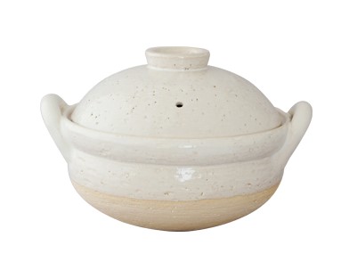 伊賀焼 ヘルシー蒸し鍋(白) 小(陶製すのこ付)