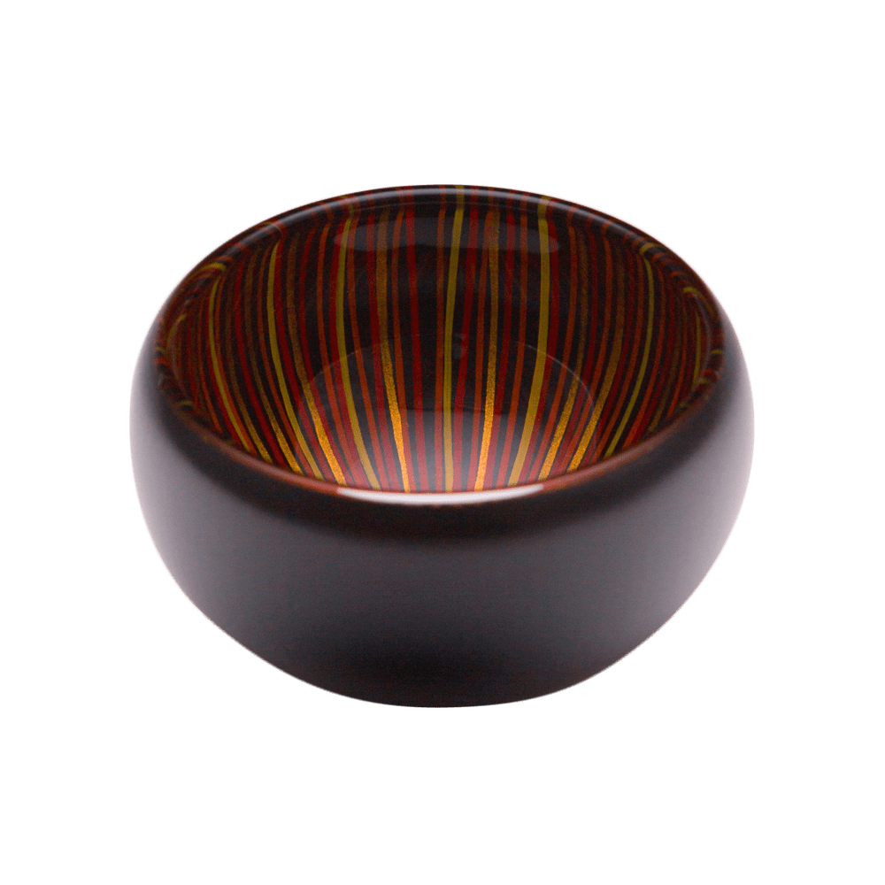 丸嘉小坂漆器店 漆硝子 百色(蕾クリスタルボウルS 黒赤)