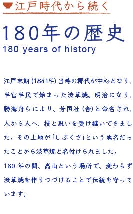 江戸時代から続く 180年の歴史